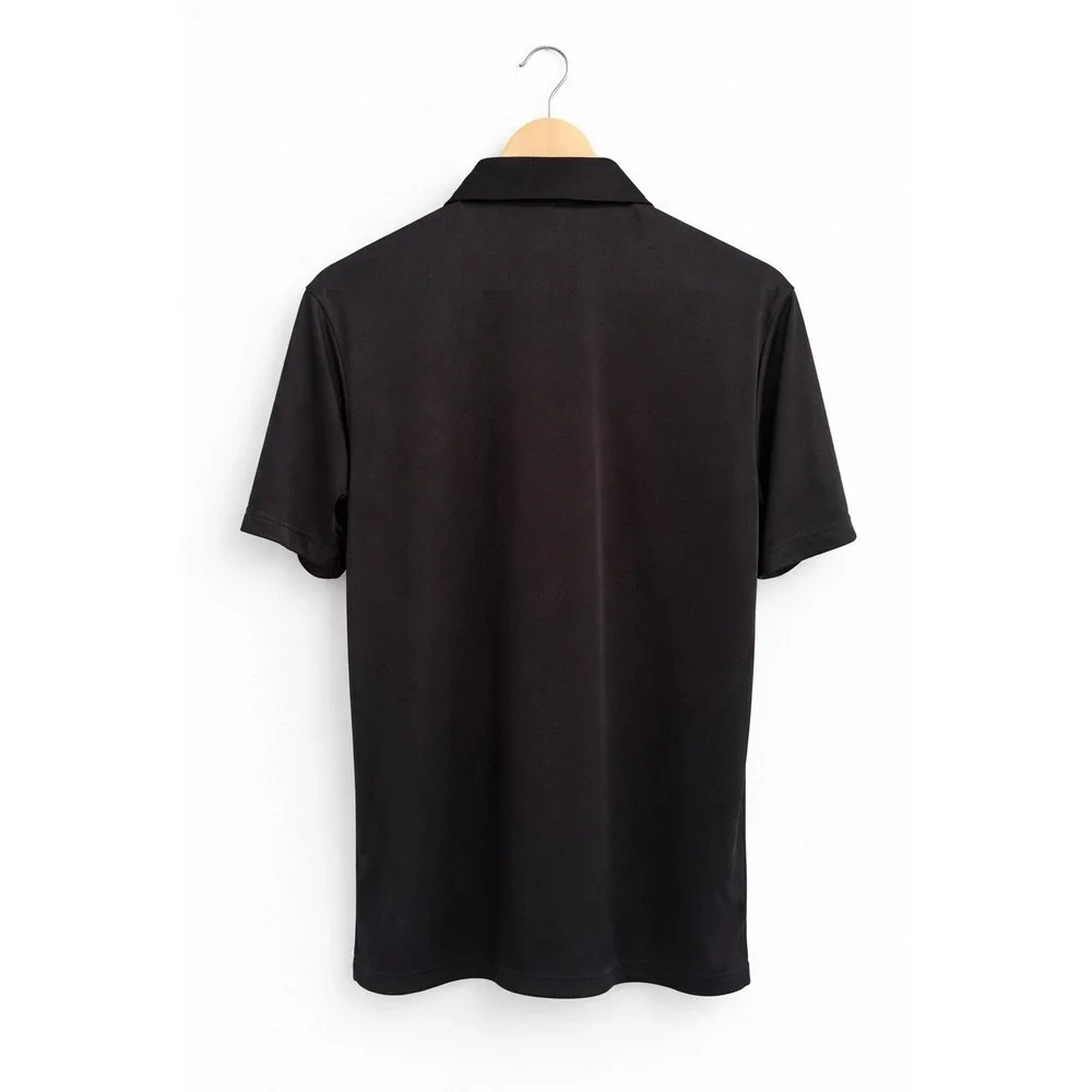 Adidas Men's Polo Shirt Large Black Performance Golf Shirt Stripe Logo